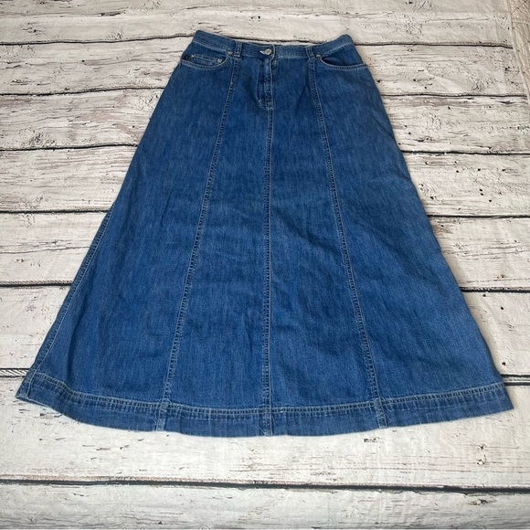 Lauren Ralph Lauren A-Line Denim Skirt Size 8P - Picture 8 of 9